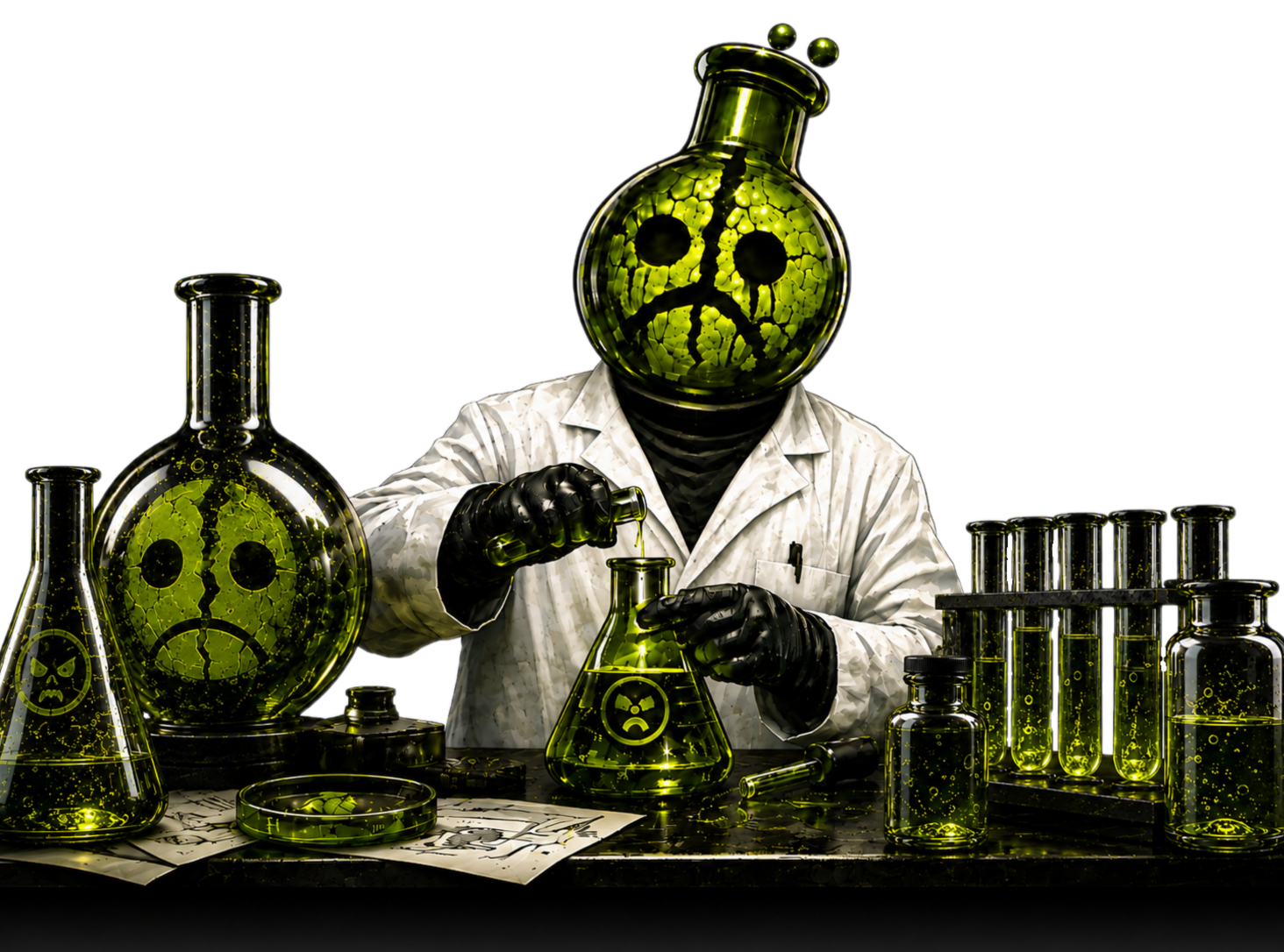 Toxic laboratory glassware